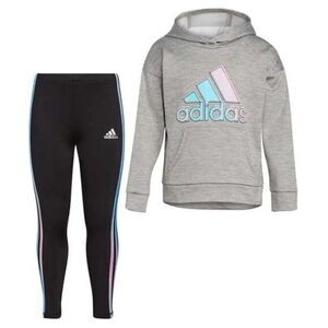 adidas Girl's 2 Piece Hoodie and Legging Active Clothing Set Size 5 New with Tag